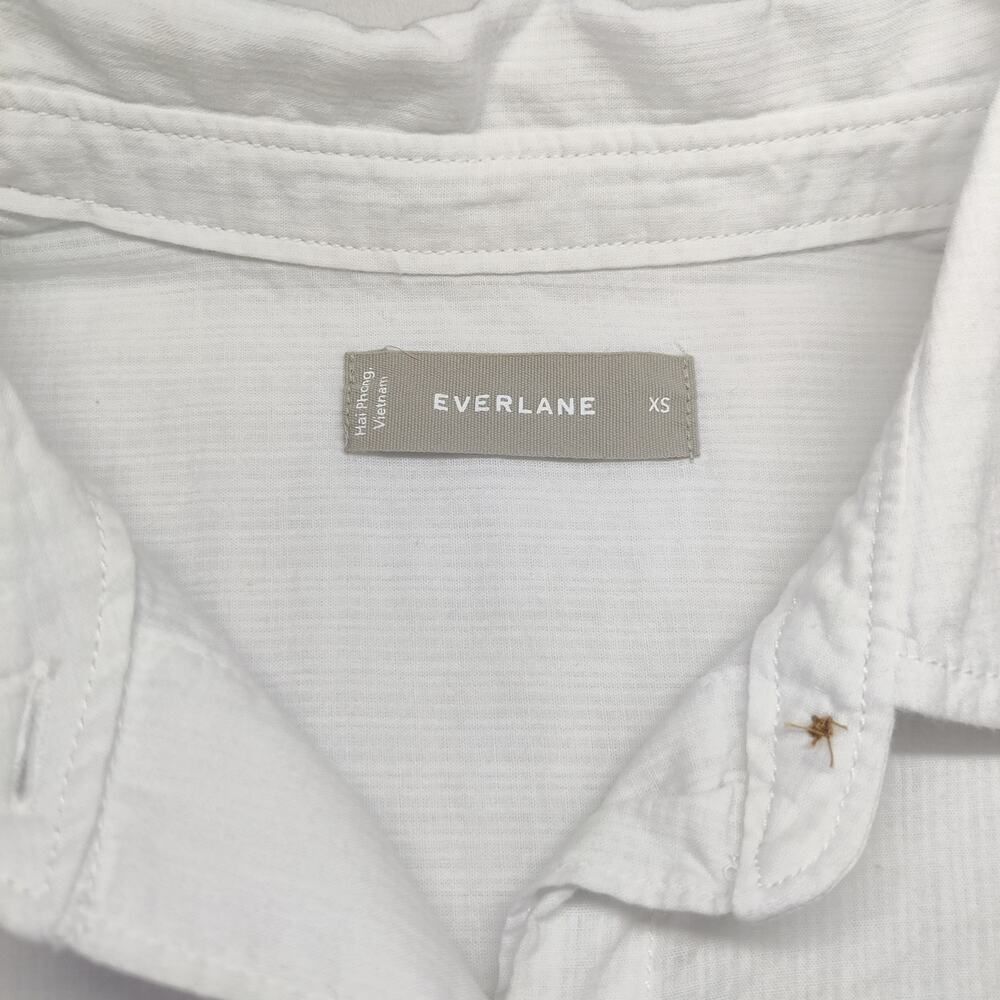 Everlane Tourist Oversized White Cotton Shirt XS Lightweight Button Up Travel - Picture 11 of 14